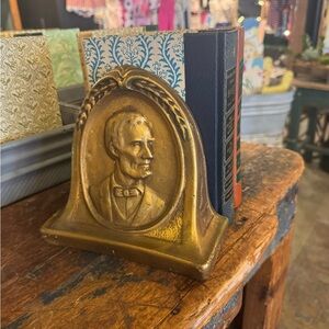 Vintage Gold Lincoln Bookend